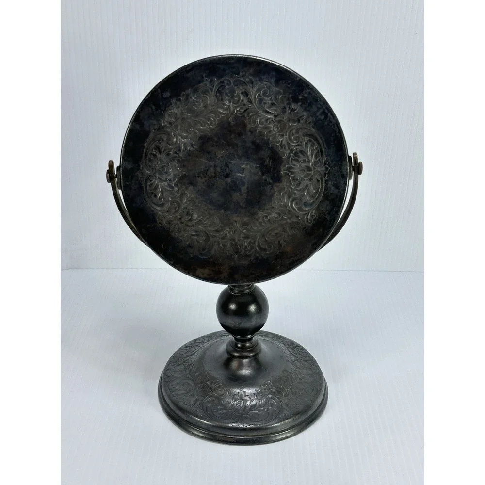 Antique Derby Silver Co 6810 Victorian Silverplate Beveled Vanity Dresser Mirror
